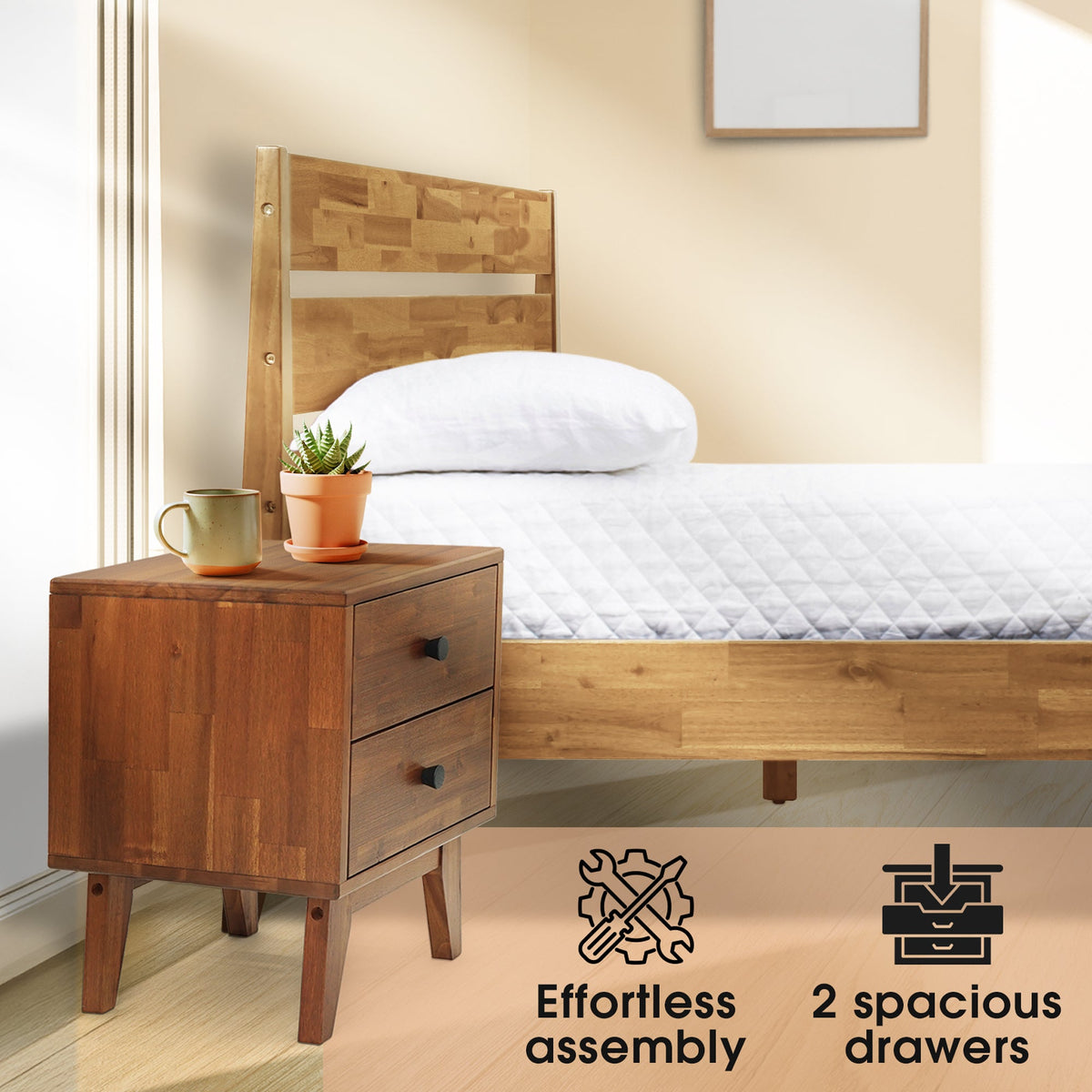 Solid Wood Nightstand