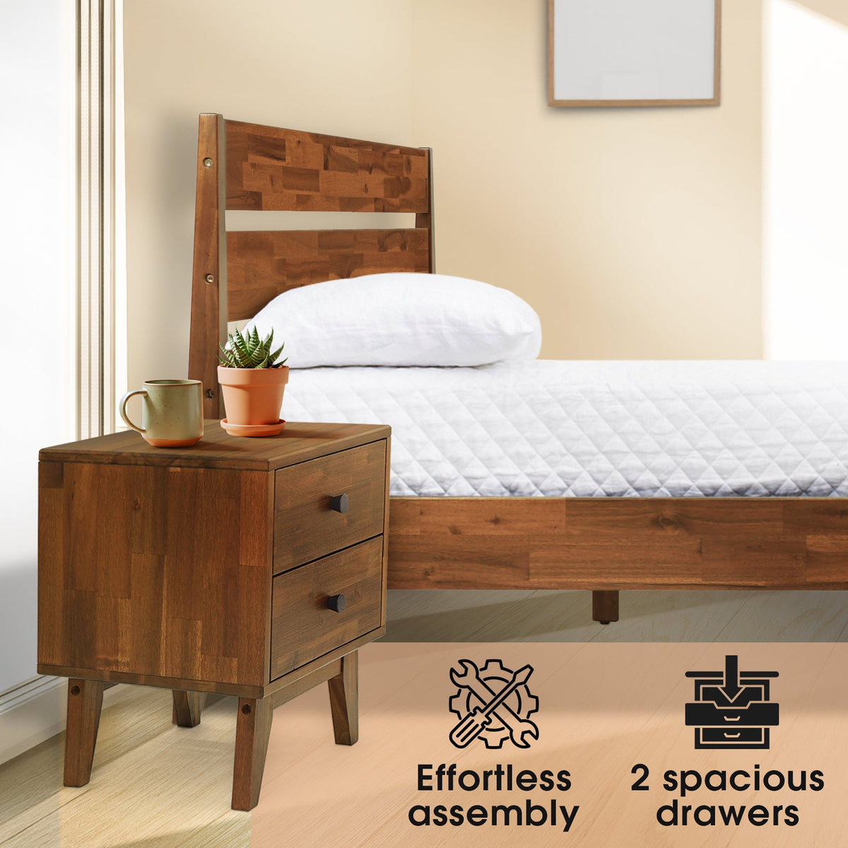 Solid Wood Nightstand