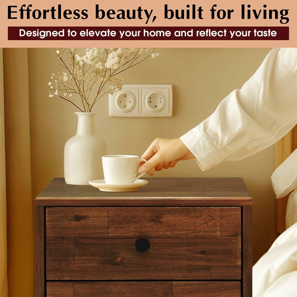 Solid Wood Nightstand