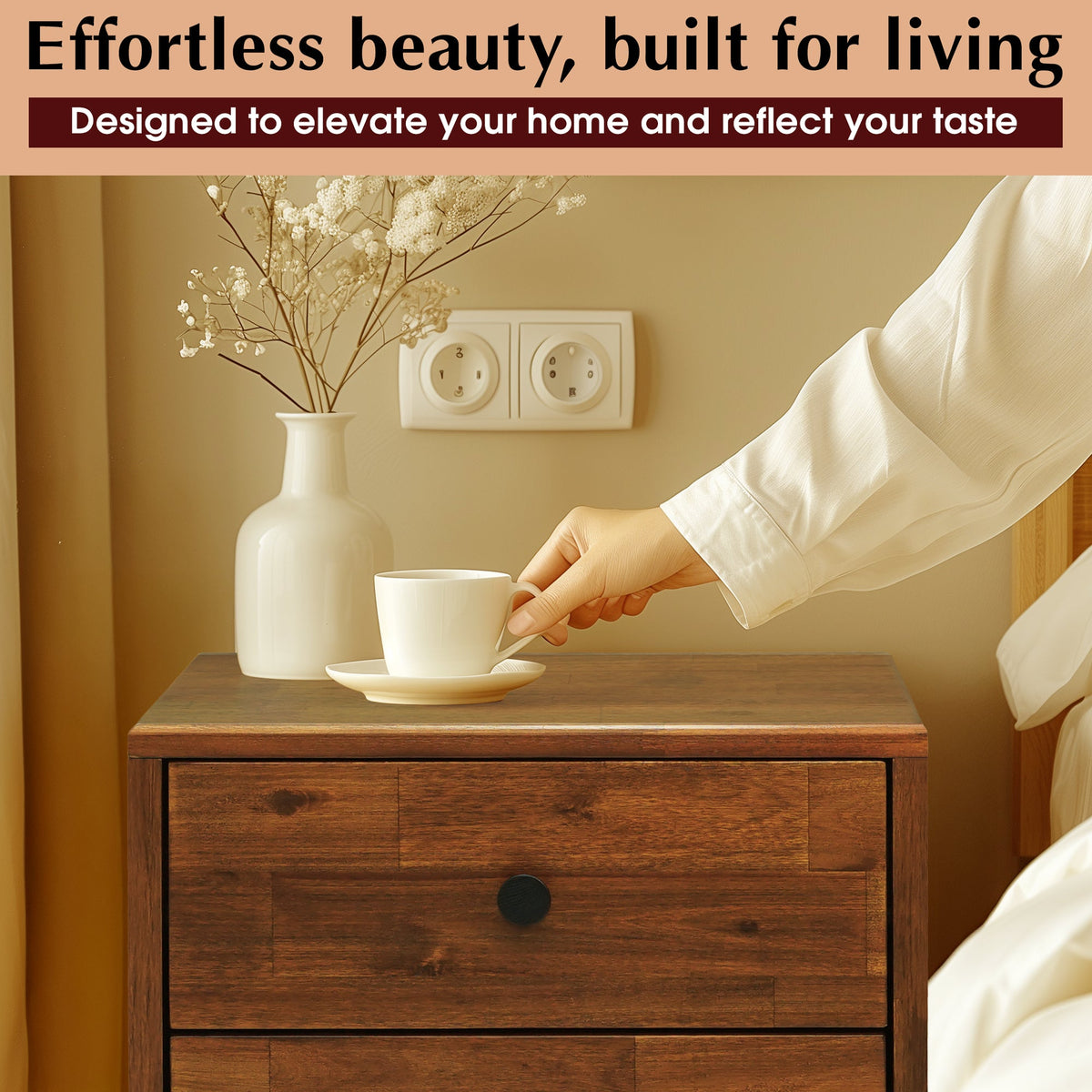 Solid Wood Nightstand
