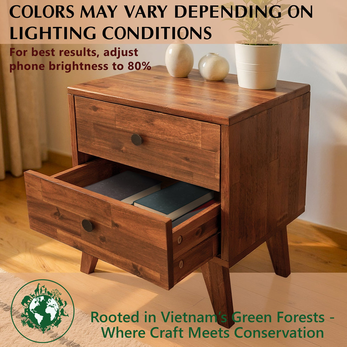 Solid Wood Nightstand