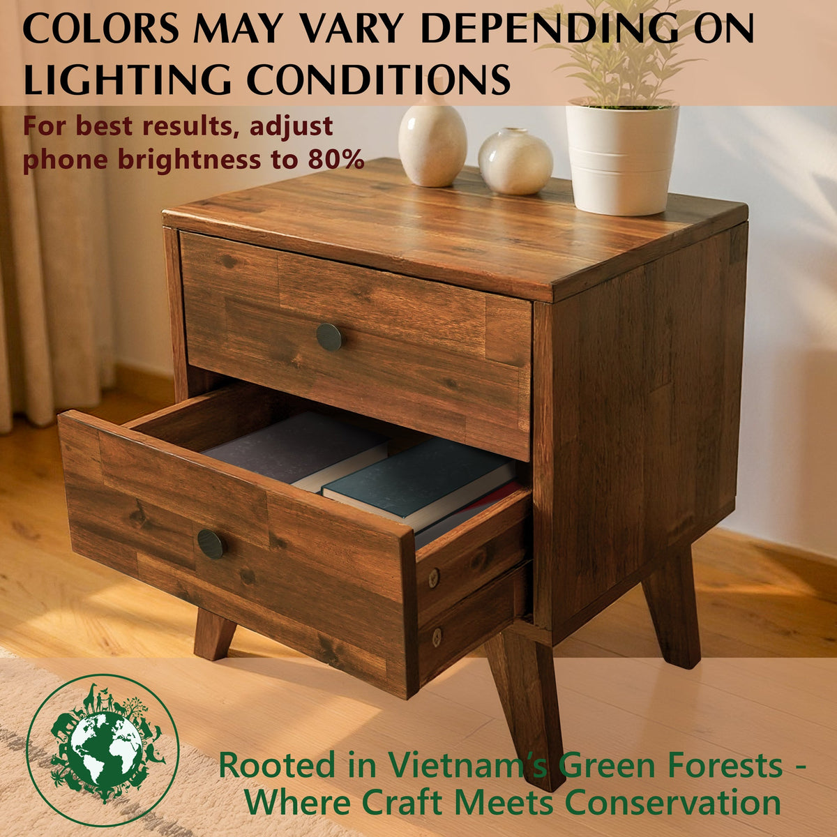 Solid Wood Nightstand