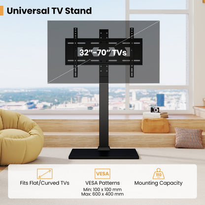 Adjustable TV Stand With Shelf for 32-70 Inch TVs