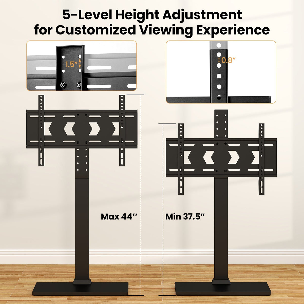 Adjustable TV Stand With Shelf for 32-70 Inch TVs