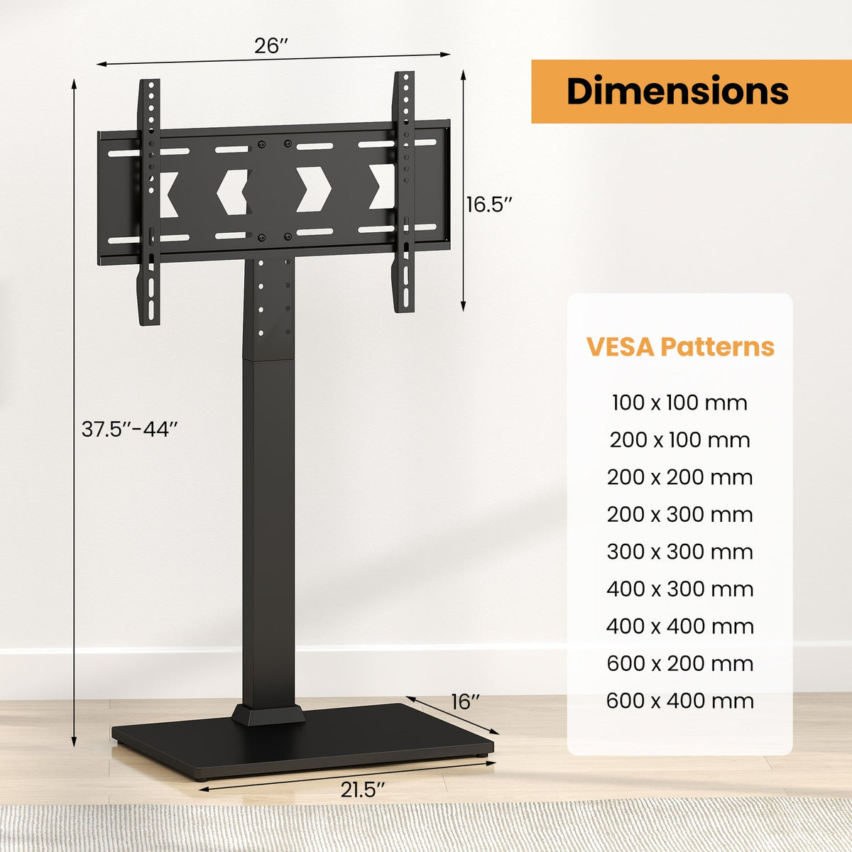 Adjustable TV Stand With Shelf for 32-70 Inch TVs