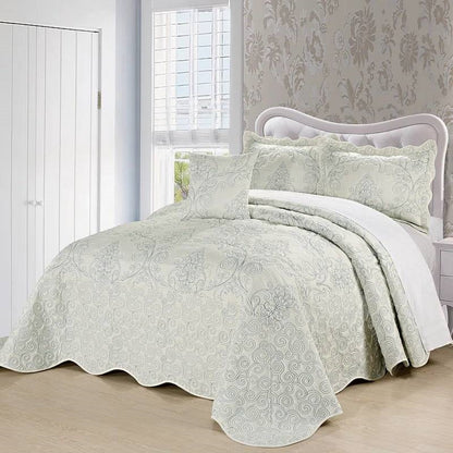 King Antique White 4 Piece Oversized Bedspread Set