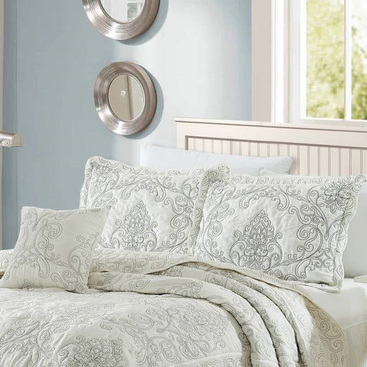 King Antique White 4 Piece Oversized Bedspread Set