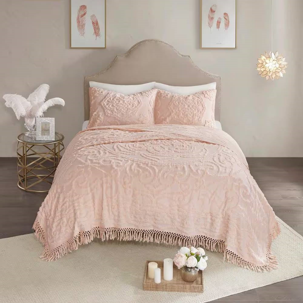 King 100-Percent Cotton Bedspread Pink Blush
