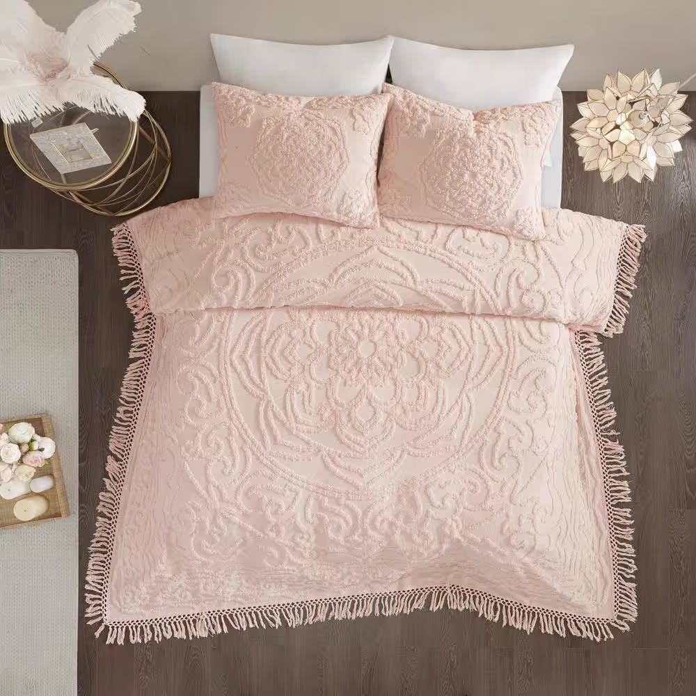 King 100-Percent Cotton Bedspread Pink Blush