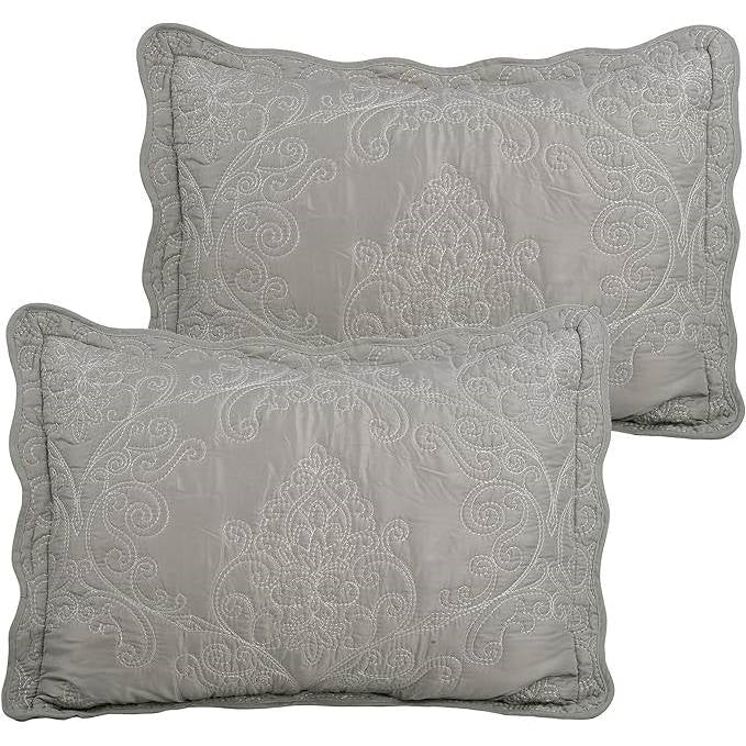 King Ash Grey 4 Piece Oversized Bedspread Set