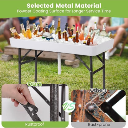 Folding Ice Table With Drain Portable Table