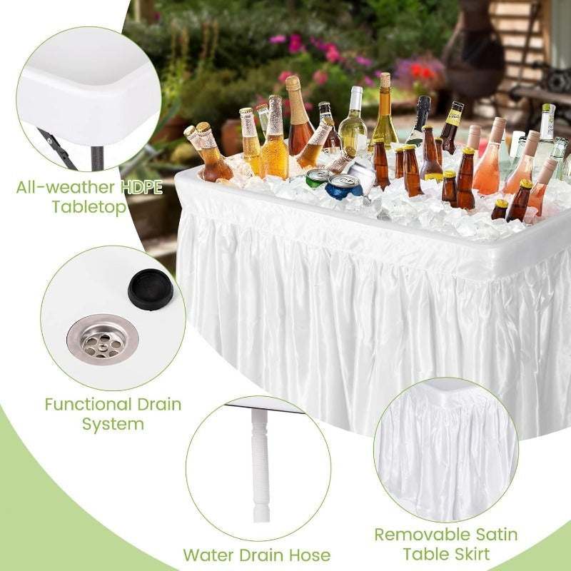 Folding Ice Table With Drain Portable Table