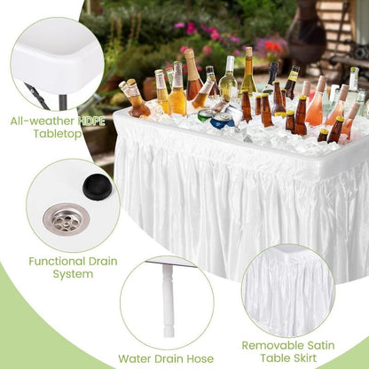 Folding Ice Table With Drain Portable Table