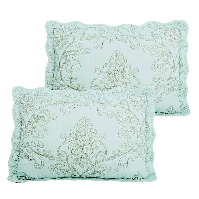 Queen Light Blue 4 Piece Oversized Bedspread Set