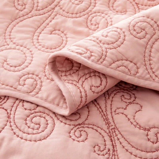 Queen Dusty Pink 4 Piece Oversized Bedspread Set