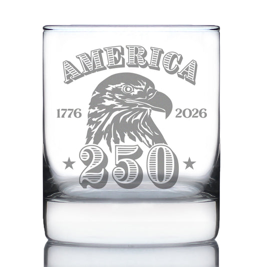 America's 250th Anniversary Engraved Rocks Glass