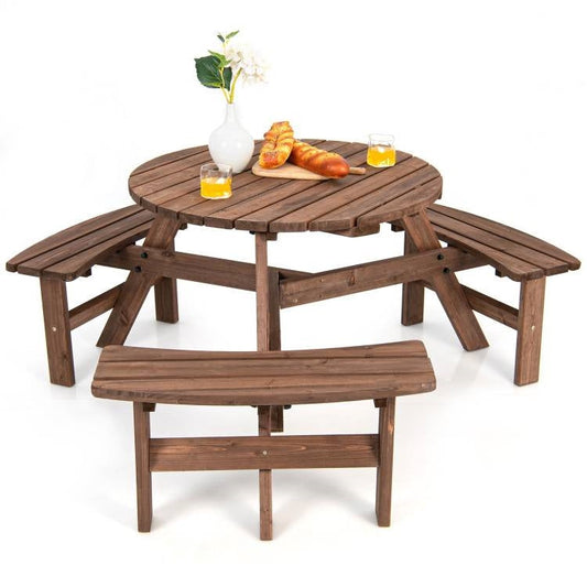 6 Seater Wooden Picnic Table