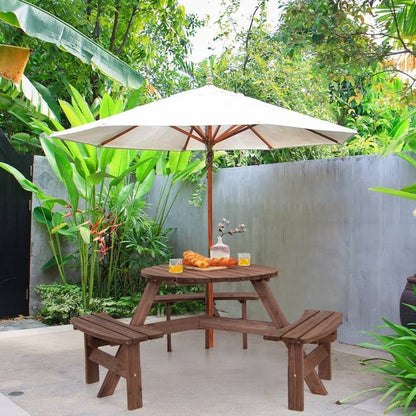 6 Seater Wooden Picnic Table