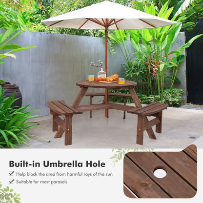 6 Seater Wooden Picnic Table