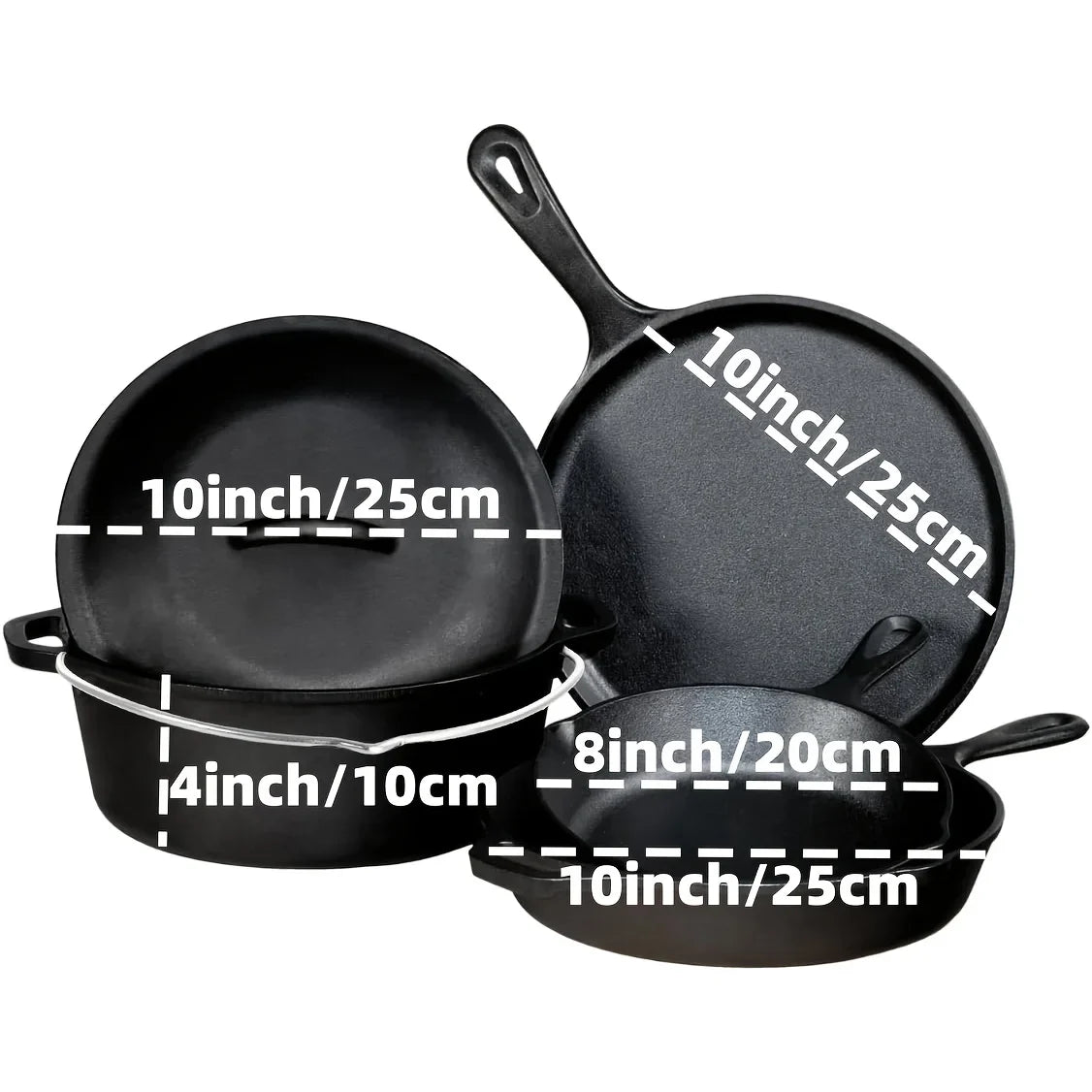Pre-seasoned Cast Iron Skillet Set
