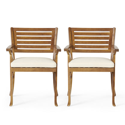 3 Pieces Wood Dining Set With Cushions