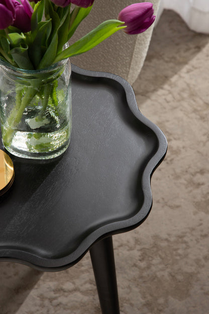 Scallop Wood Side Table