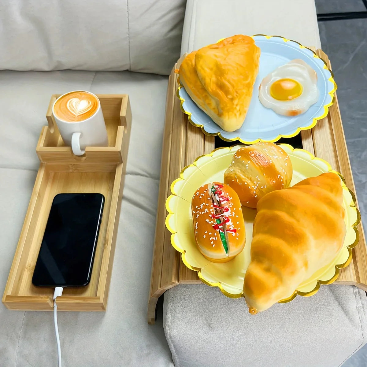 Bamboo Sofa Armrest For Couch Lovers