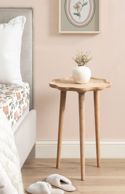 Scallop Wood Side Table