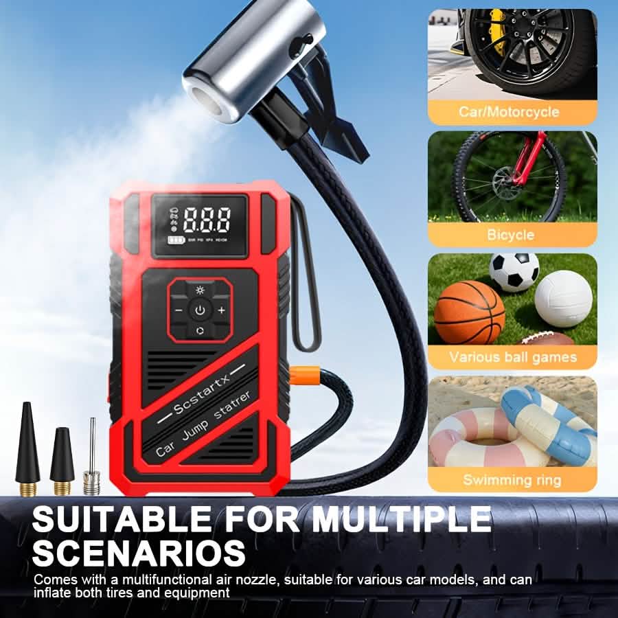 2-in-1 Tire Inflator And Jump Starter