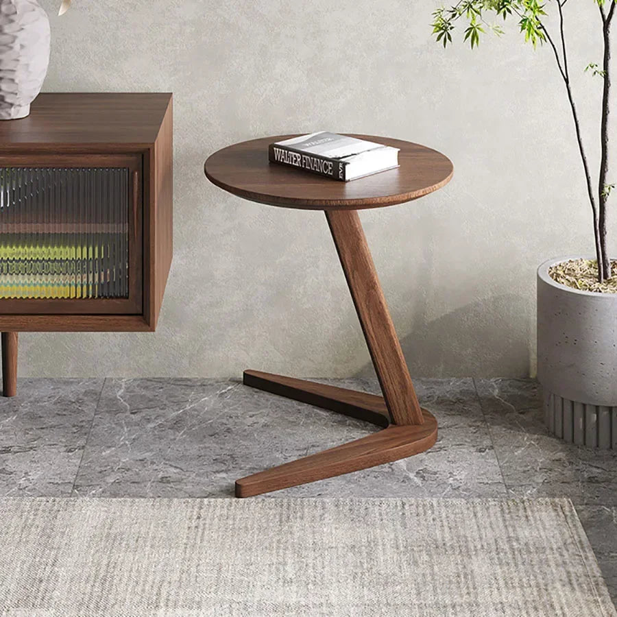 Round Wooden Side Table