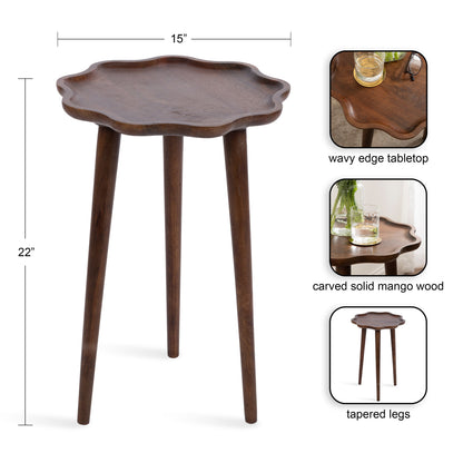 Scallop Wood Side Table