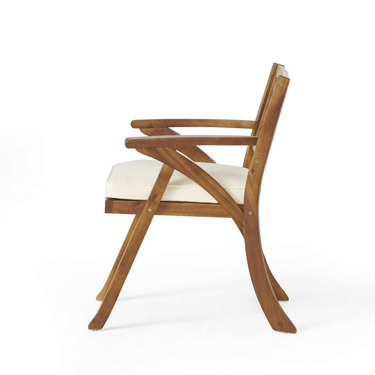 3 Pieces Wood Dining Set With Cushions