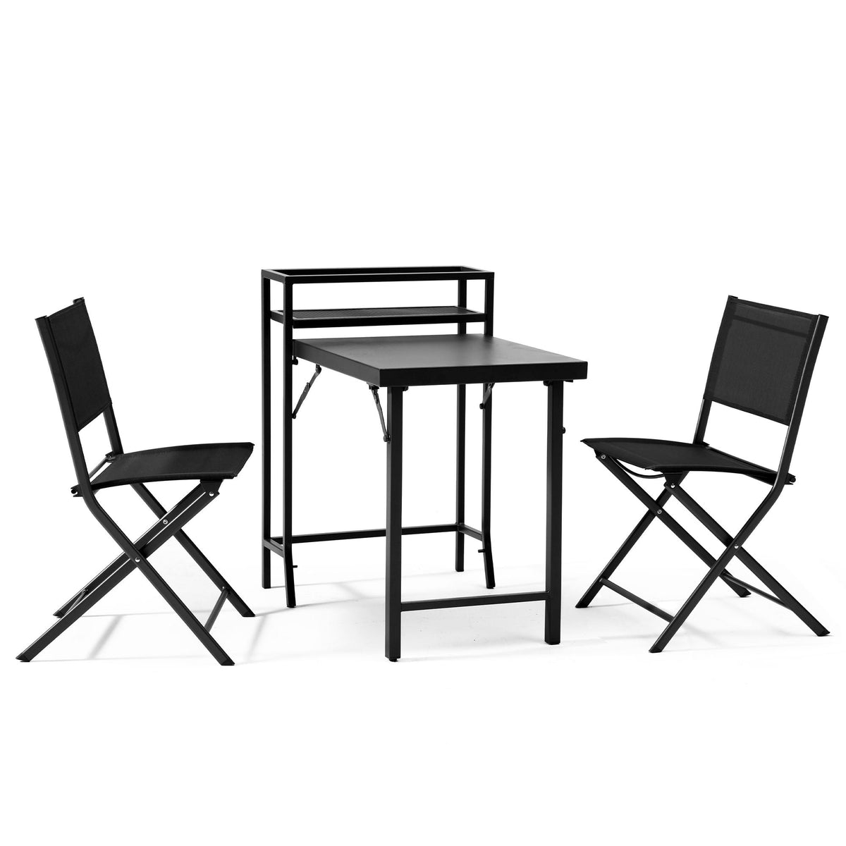 3 Piece Set Foldable Patio Table And Chairs