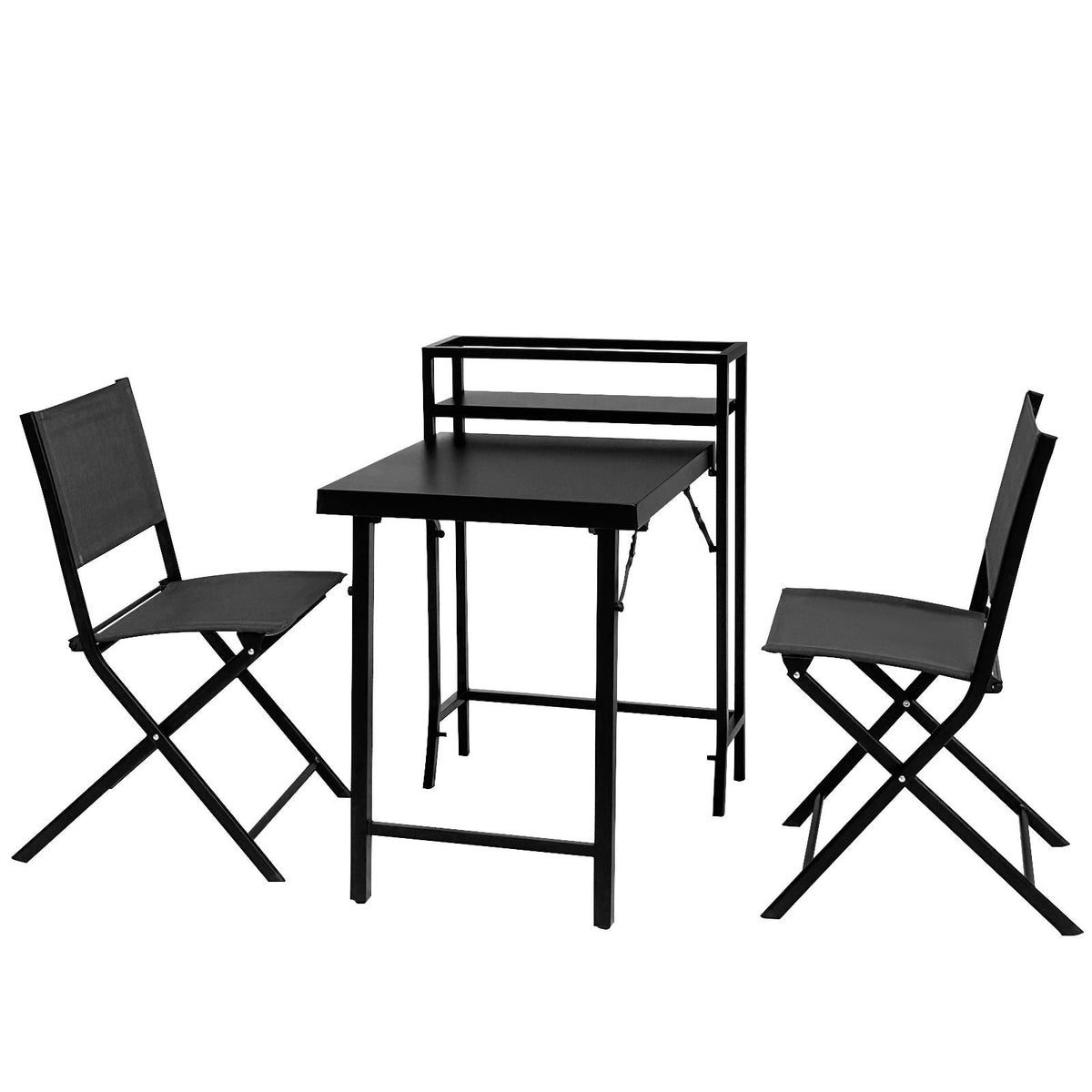 3 Piece Set Foldable Patio Table And Chairs
