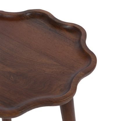 Scallop Wood Side Table