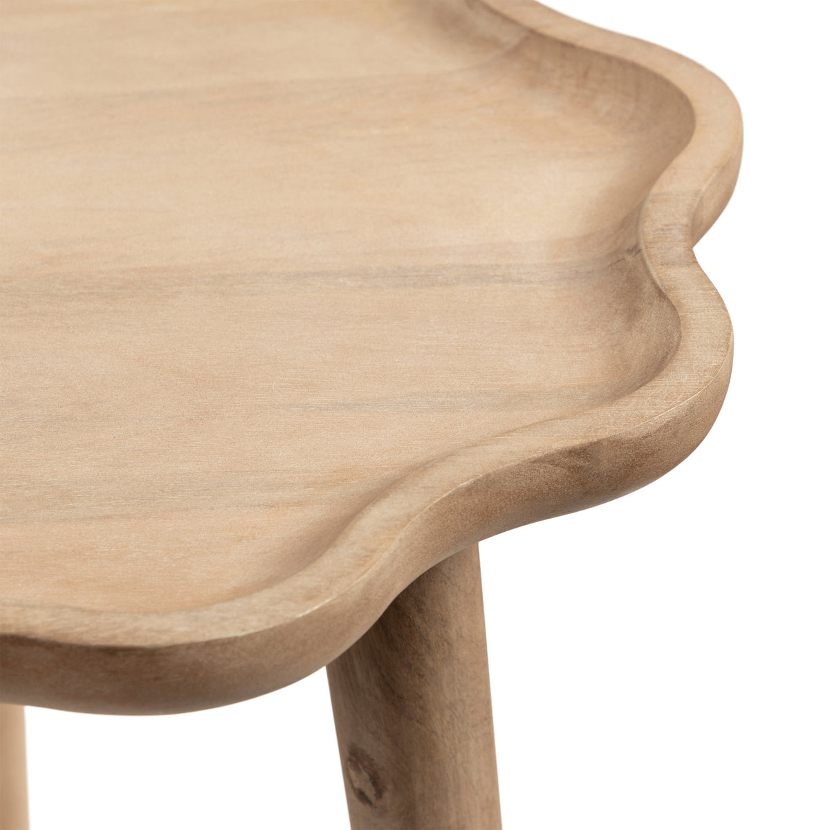 Scallop Wood Side Table
