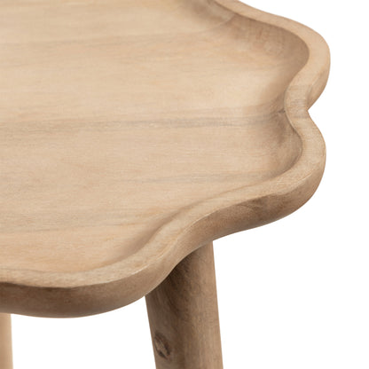 Scallop Wood Side Table