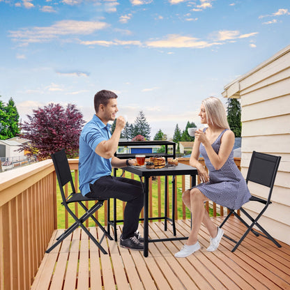3 Piece Set Foldable Patio Table And Chairs