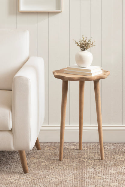 Scallop Wood Side Table
