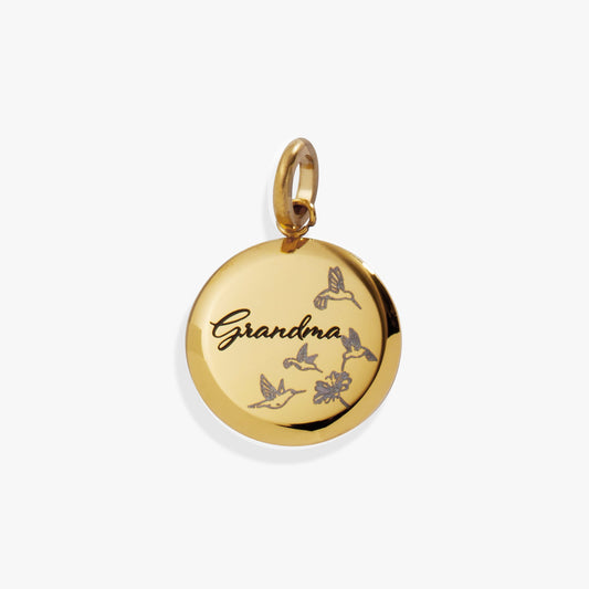 Grandma Hummingbird Disc Charm