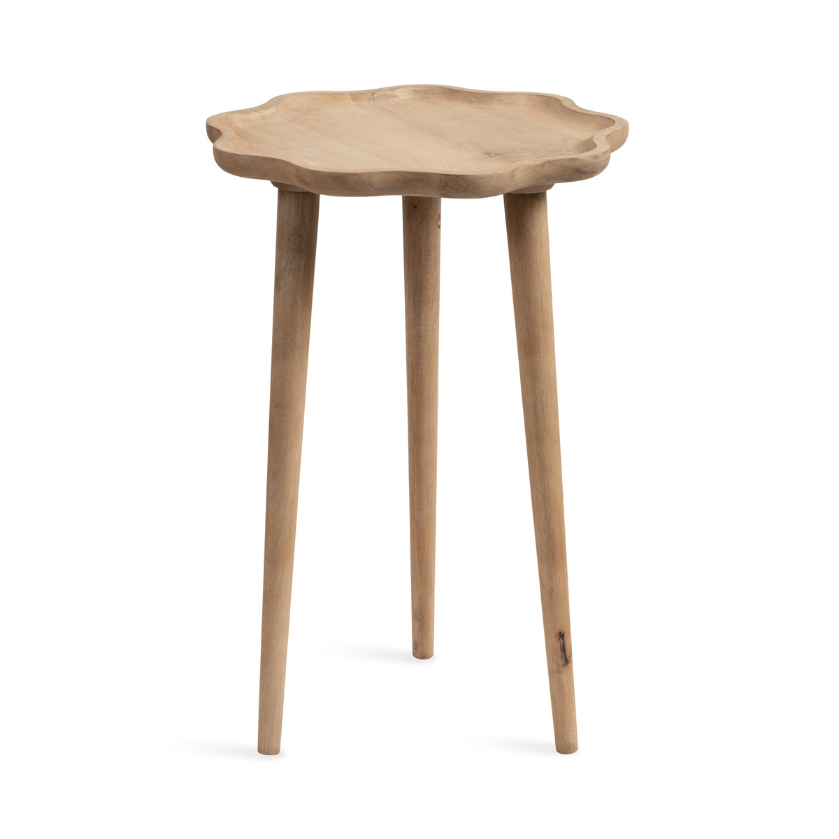 Scallop Wood Side Table