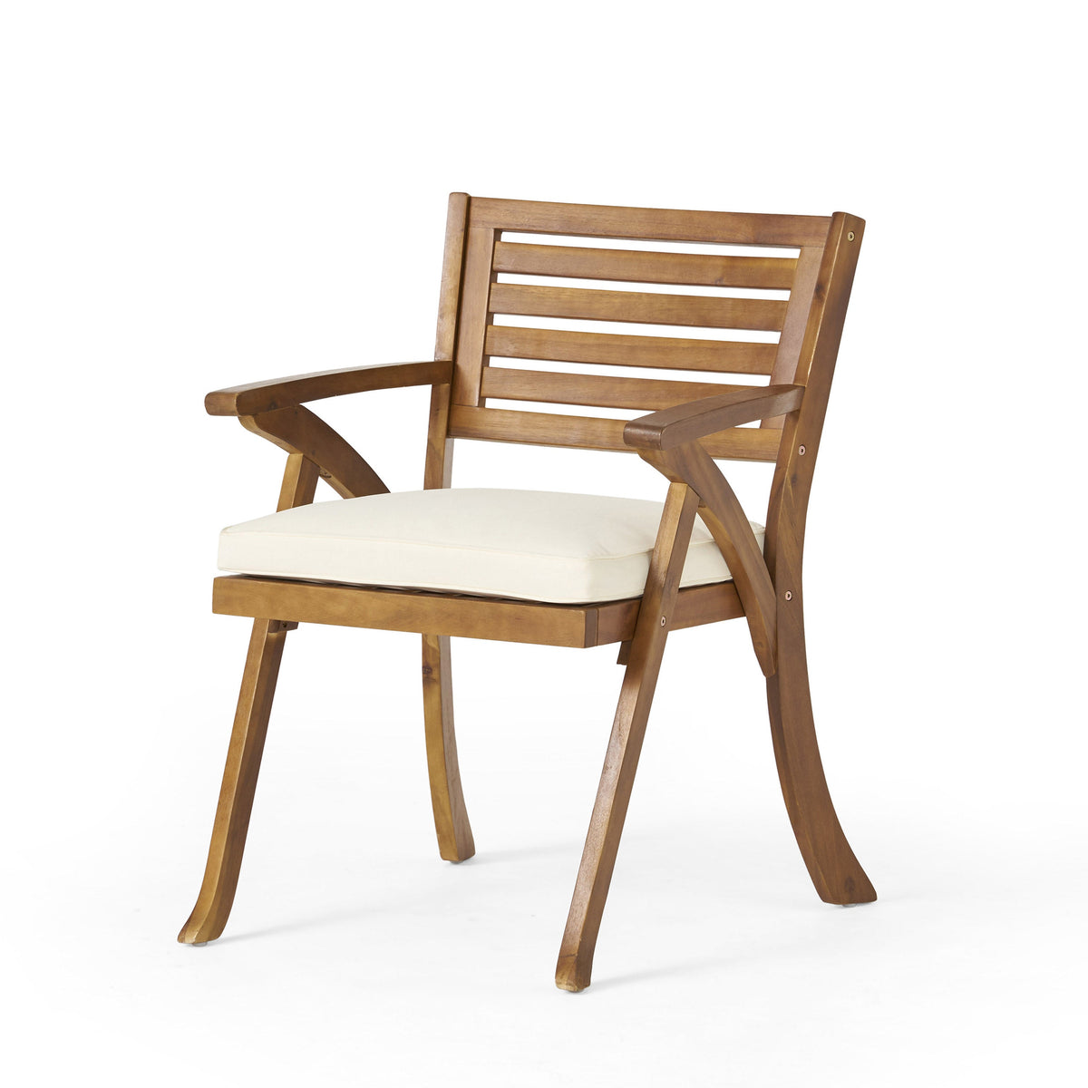 3 Pieces Wood Dining Set With Cushions