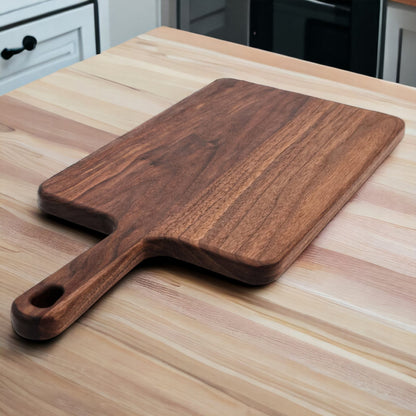 Walnut Paddle Cutting Board With Handle