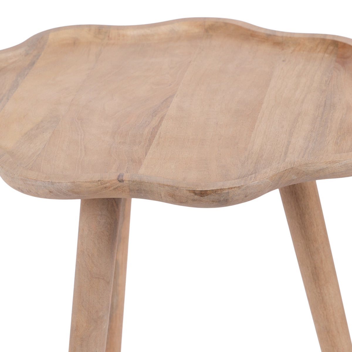 Scallop Wood Side Table