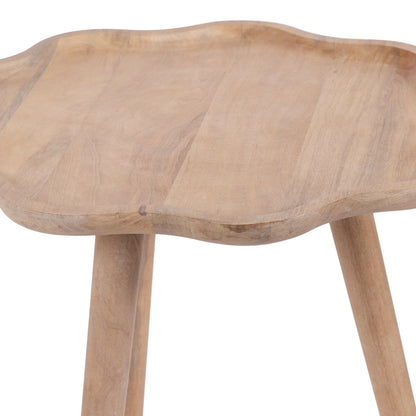 Scallop Wood Side Table