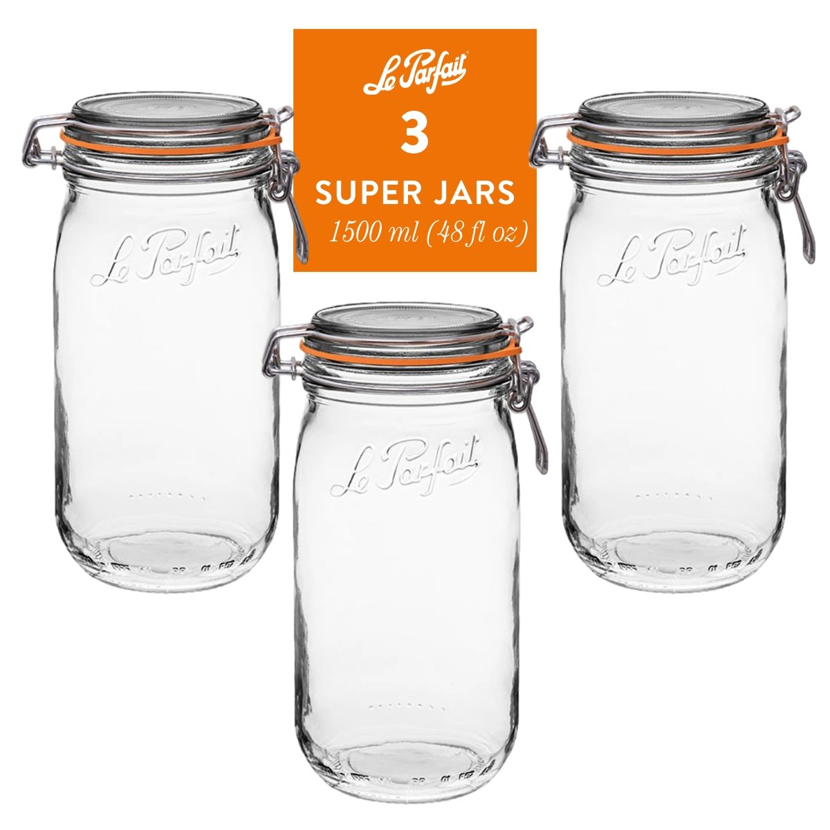 Glass Jars With Stainless Wire-Bail Clamp Lid