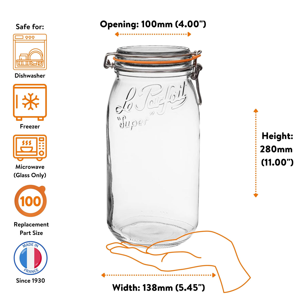 Glass Jars With Stainless Wire-Bail Clamp Lid