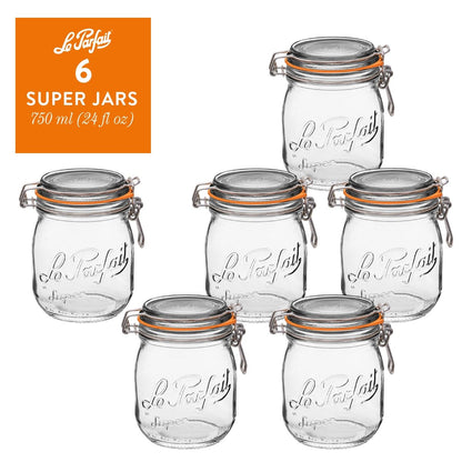 Glass Jars With Stainless Wire-Bail Clamp Lid