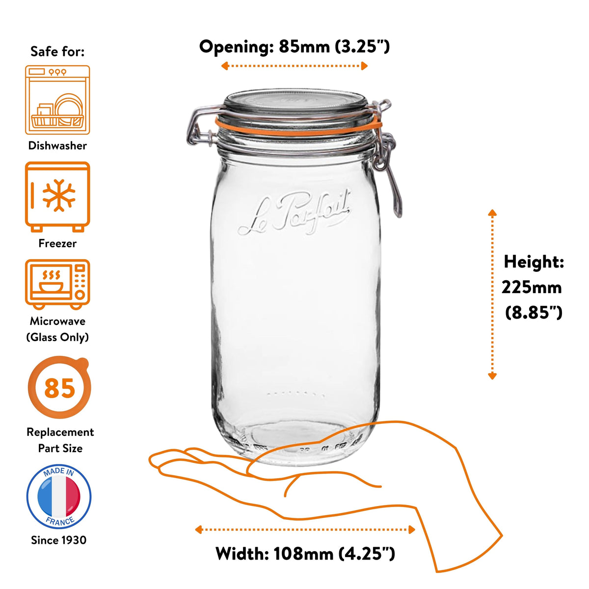 Glass Jars With Stainless Wire-Bail Clamp Lid