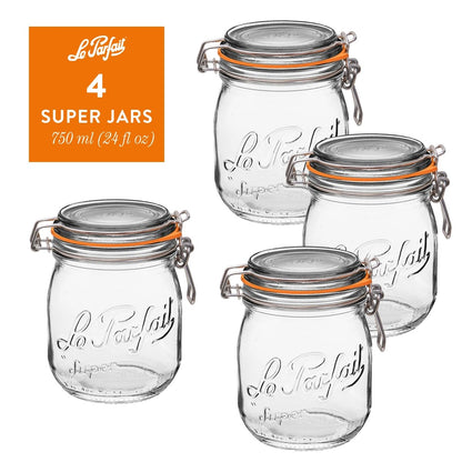 Glass Jars With Stainless Wire-Bail Clamp Lid